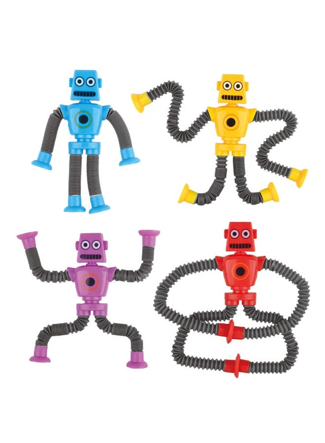 Power Joy Fidget Toy Pop Tubes Robot 4-Pieces, Assorted 1 Piece (Style & Color May Vary) | Develops Sensory Skills | Entertaining Toy | Pop-It Keychain | Squeeze Toy | Stress Relief Toys for Kids - Image 1